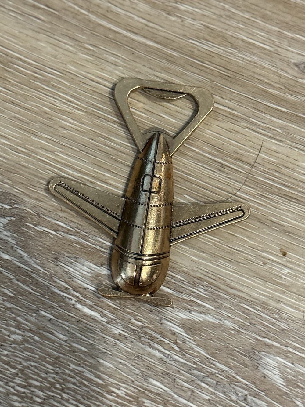 Kate Aspen Airplane Bottle Opener Brass Adventure Metal Unique Barware Mancave